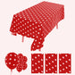 Zjdhpty 3Pack Plastic Table Cloth Disposable For Rectangle Tables, Red Polka Dot Table Cloths For Birthday Christmas And Mickey