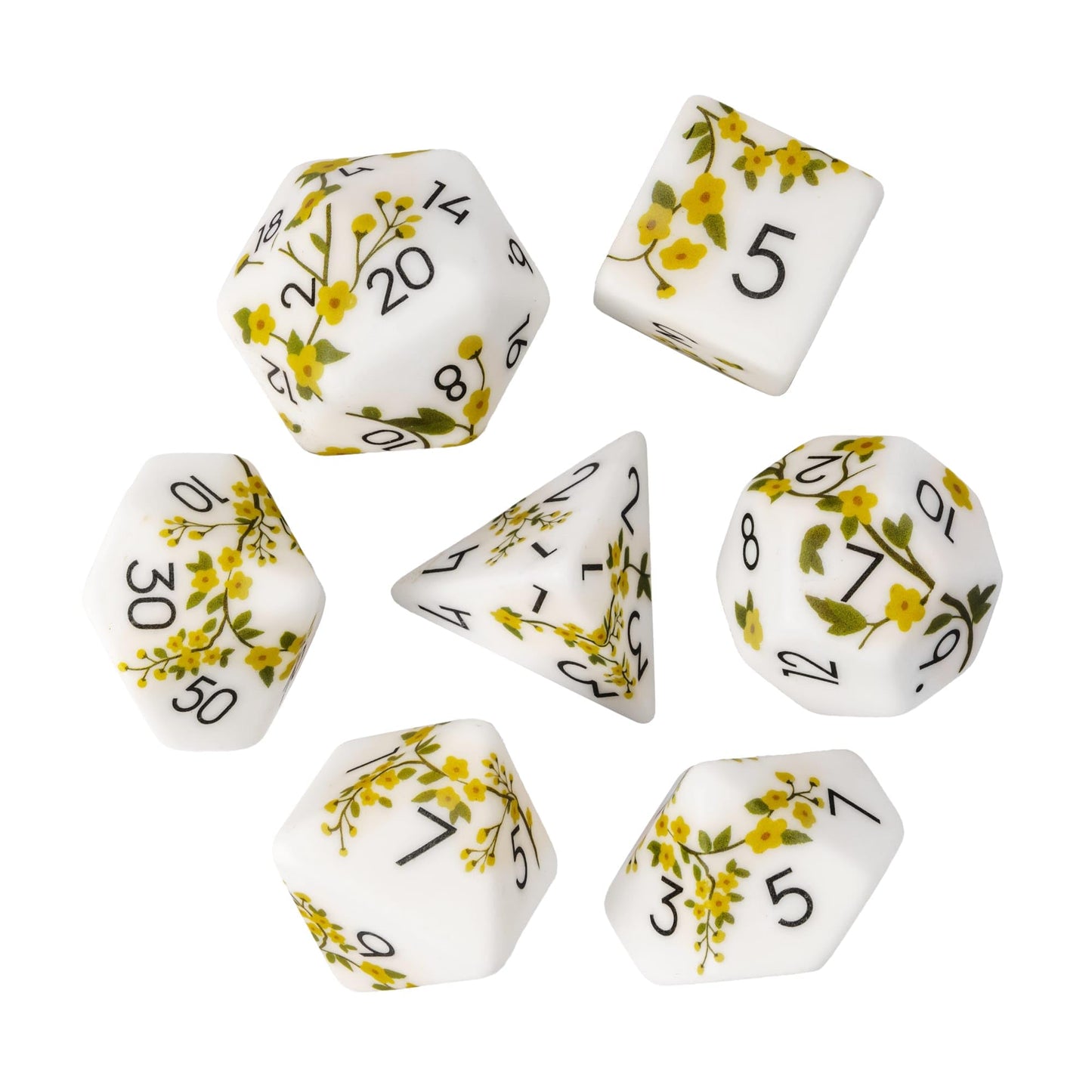 HDdais Resin DND Dice Set, Flower Polyhedral Dice Set with Gift Case for D&D RPG Dungeons and Dragons and Other Tabletop Games