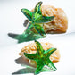 H&D HYALINE & DORA Glass Starfish Green Handmade Glass Sea Animal Figurine Mini Starfish Collectible Ornament for Beach Decor
