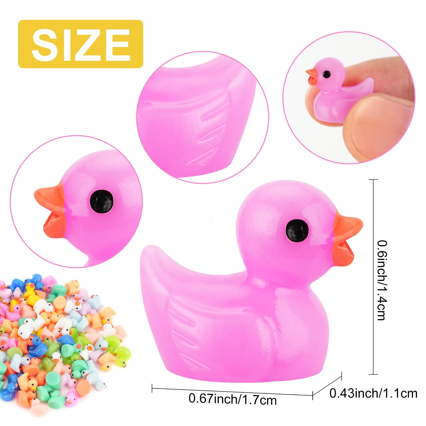 Crtwdman 240 Pcs Mini Ducks Tiny Duck Figurines Bulk For Garden Micro Landscape, Mini Resin Ducks For Dollhouse Aquarium Potted
