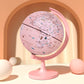 Jowhol Pink Globe For Kids Learning Illuminated Globes Of The World With Stand & Animals Illustrations Earth World Globe Night L