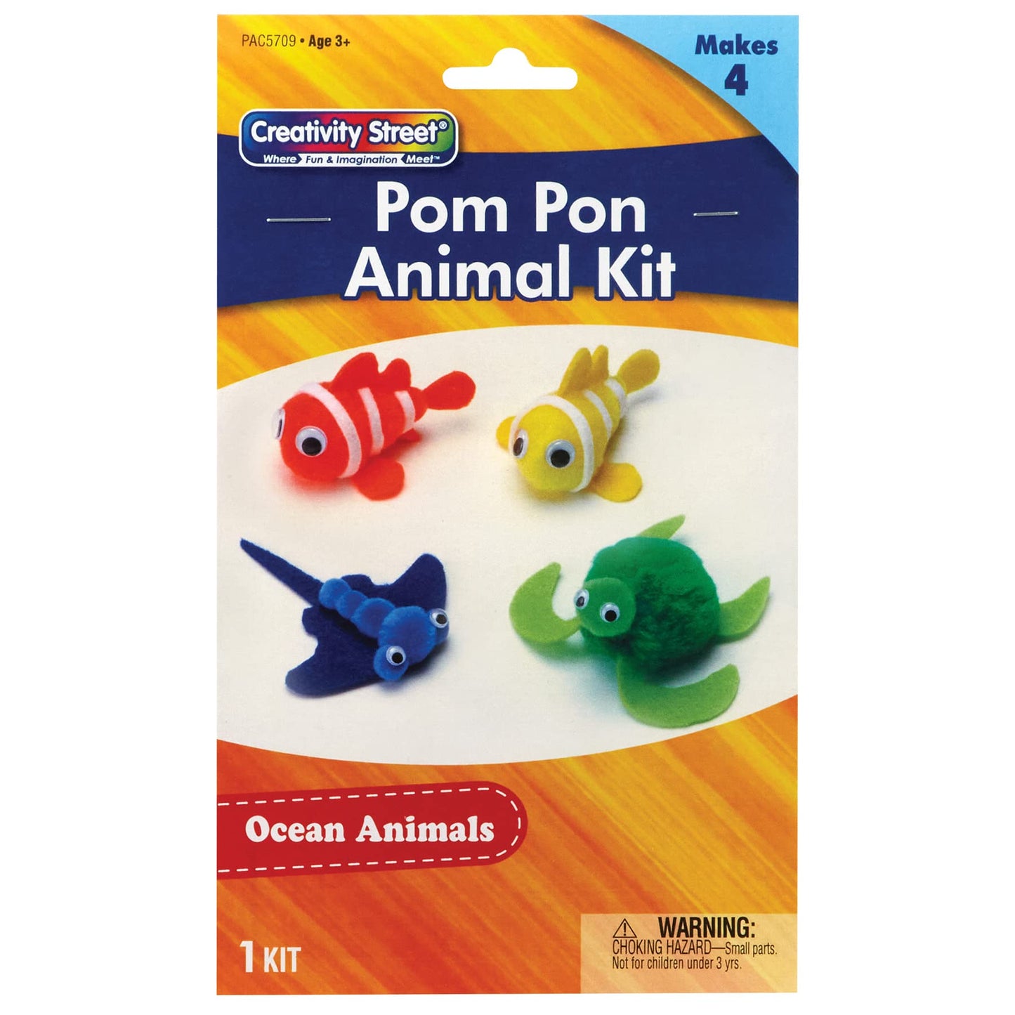 Creativity Street Pom Pon Animal Kit, Ocean Animals