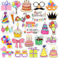 Susihi Birthday Stickers For Kids Classroom For Adults Birthday Stickers For Cards Scrapbooking Vinyl Party Stickers Pack(50 Pcs