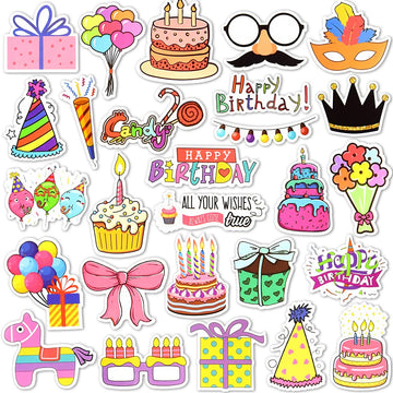 Susihi Birthday Stickers For Kids Classroom For Adults Birthday Stickers For Cards Scrapbooking Vinyl Party Stickers Pack(50 Pcs