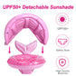 ZEYGLXC Mermaid Baby Swimming Pool Float with Canopy, Inflatable Swim Ring for 6-48 Months, 8.6"x22", Plastic, Rings + Canopy