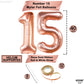 Giant, Rose Gold 15 Balloons Number - 40 Inch | Jumbo Rose Gold Number 15 Balloons For Happy 15Th Birthday Decorations For Girls | 15 Decorations For Quinceanera Decorations | 15 Birthday Balloons