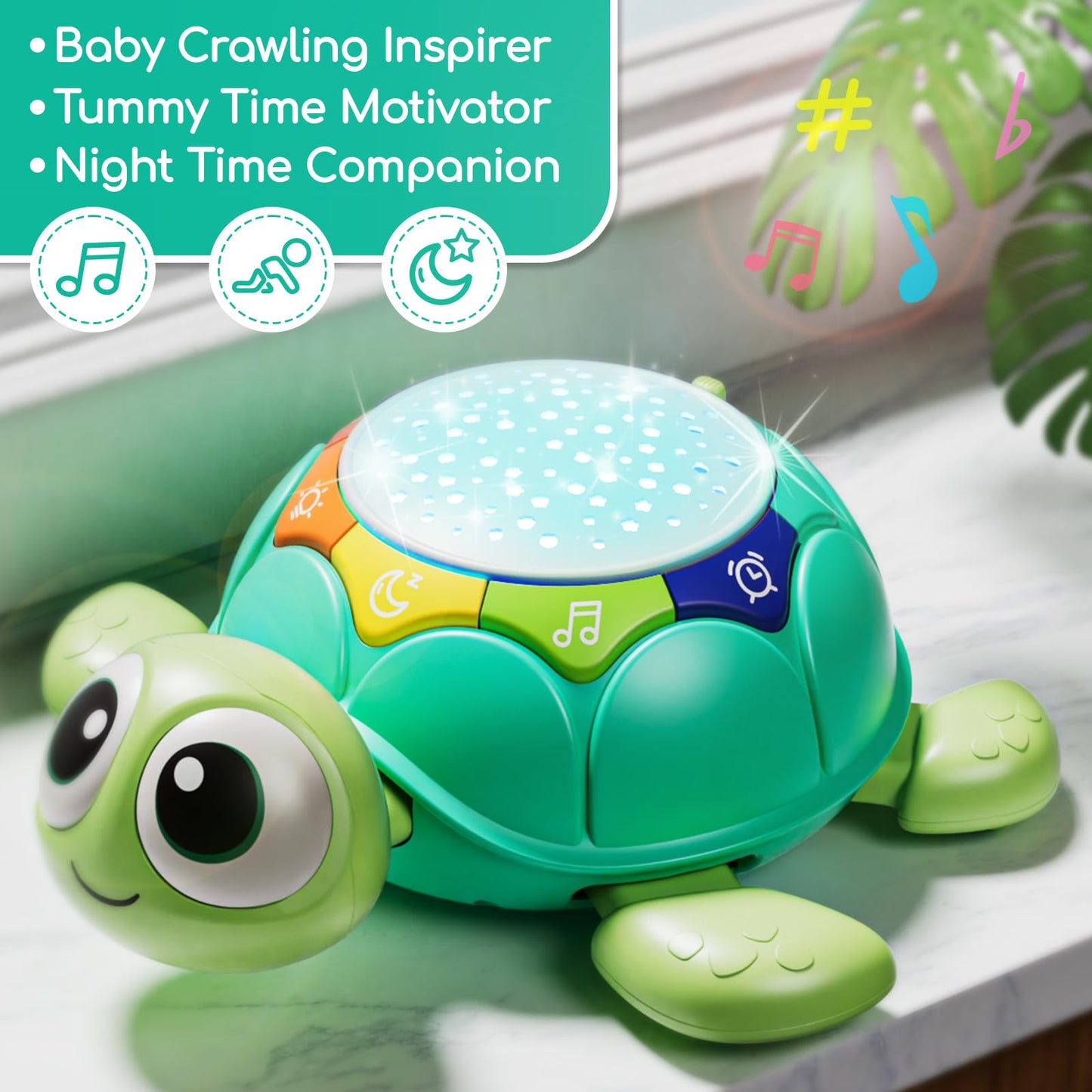 Lehoo Castle Baby Toys 6-12 Months, Tummy Time Toys Turtle Baby Crawling Toys With Light & Sound, Musical Moving Toys For 9-12 Months Old Boys/Girls, Infant Toys 0-6 Months Developmental Toddler Gifts