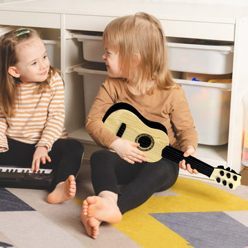 Kids Toy Guitar 6 String,17 Inch Guitar Baby Kids Cute Guitar Rhyme Developmental Musical Instrument Educational Toy For Toddlers