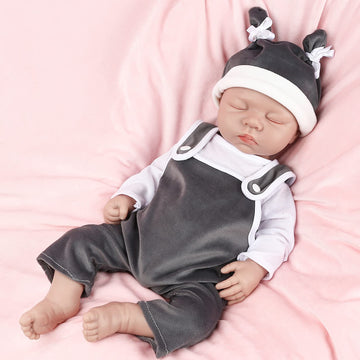 Ivita 17 Inch Full Body Silicone Reborn Baby Doll Boy,Not Vinyl Material Dolls,Platinum Silicone Doll,Lifelike Newborn Baby Doll