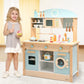 ROBUD Wooden Play Kitchen Set for Kids Toddlers, Toy Kitchen Gift for Boys Girls, Age 3+