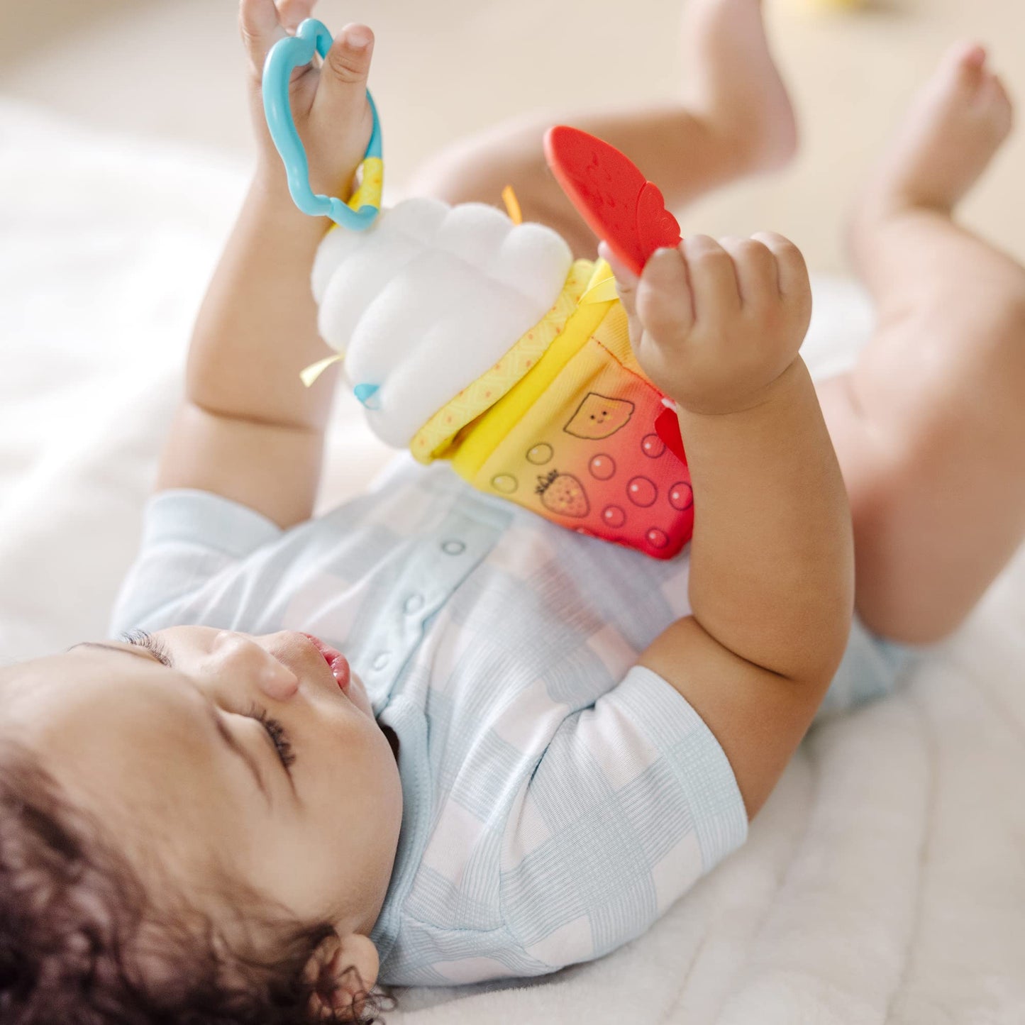 Melissa & Doug Bubble Tea Infant Toy | Multi-Sensory Clip-On | Fabric | Multicolor | Model 30744 | Developmental Toy for 0+