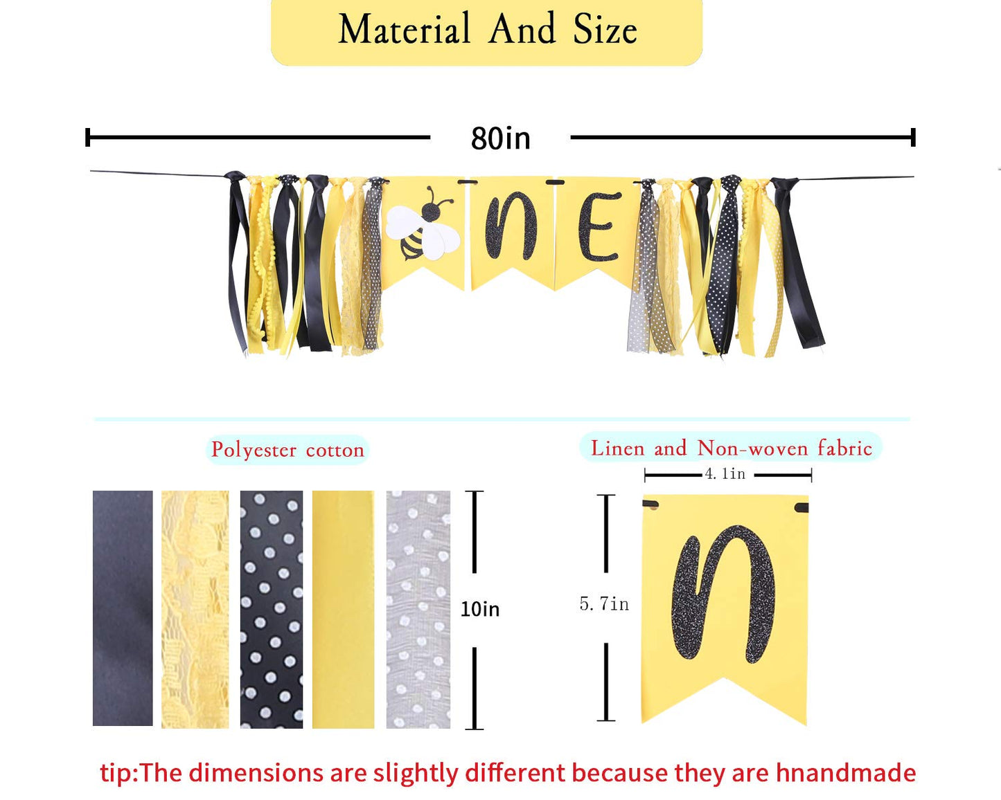 Little Bee 1st Birthday High Chair Banner - Yellow High Chair Banner, Sweet Party Decoration, Bee Day Theme, Picnic