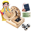 Solar Powered Wooden Marble Run Building Blocks Set Stem Learning Toy For Kids Ages 8-12,Educational 3D Wooden Puzzle For Boys A