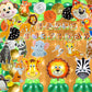 FI  FLICK IN 82 pcs Jungle Theme Party Decoration Foil Balloons Cutouts Cake Topper Props Jungle Theme Birthday Decoration Anim