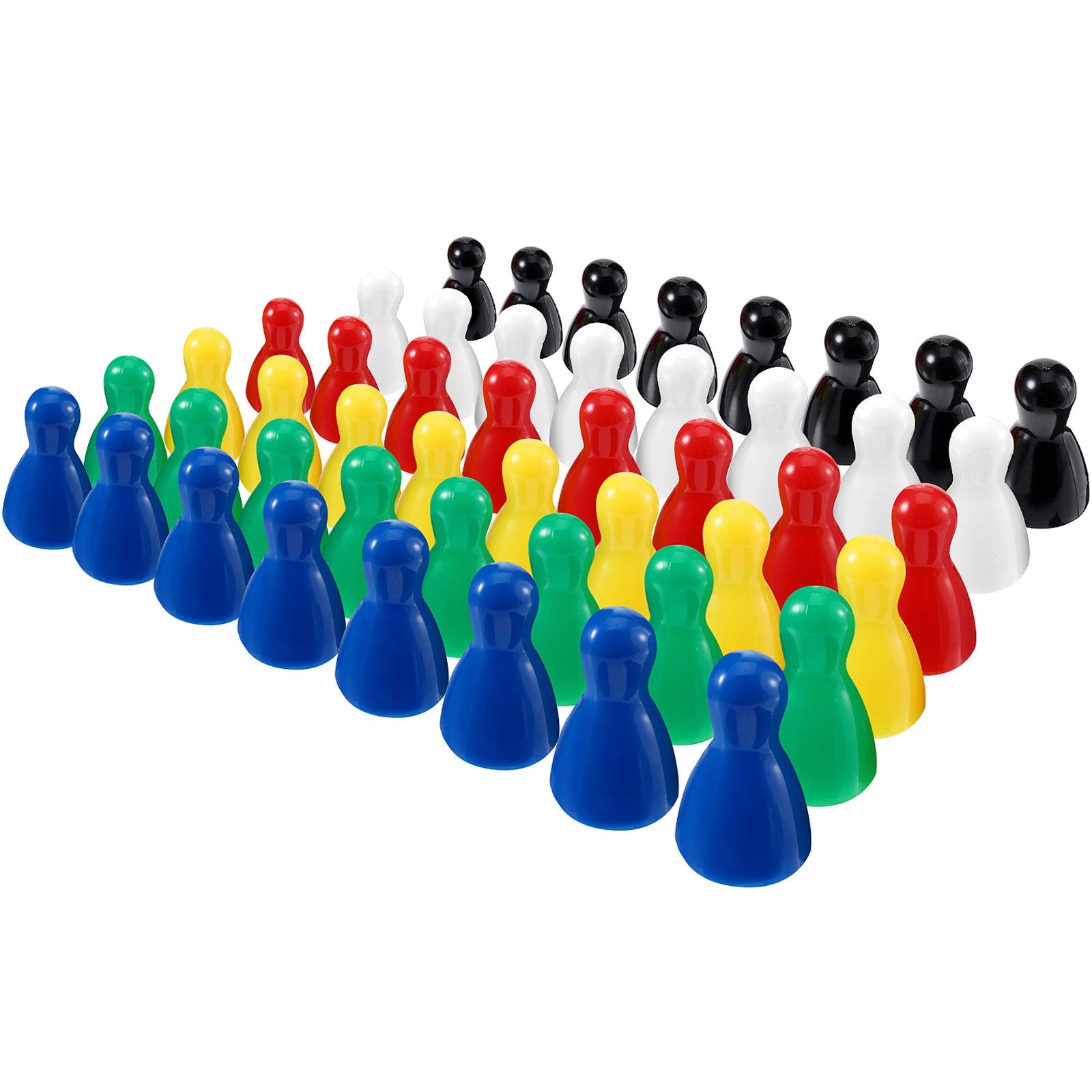 Gejoy 48 Pcs Board Game Pieces Bulk Multicolor Plastic Pawns 1 Inch Chess Tabletop Markers