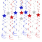jiebor 30Pcs Red White and Blue Decorations Star Swirl Garland Banner Hanging for Memorial Day 4th Of July Independence Day Labo