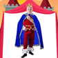 Shinymoon 3 Pcs Halloween Prince Costume For Kids King Crown Robe And Scepter Prince Costume For Boys King Cosplay(Blue)