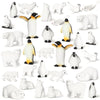32 Pieces Polar Animals Figurines Antarctic Animals Set Realistic Arctic Animal Figures Toy Playset White Whale Seal Wolf for Teens mature-themeds Party Favor Cake Decoration Craft