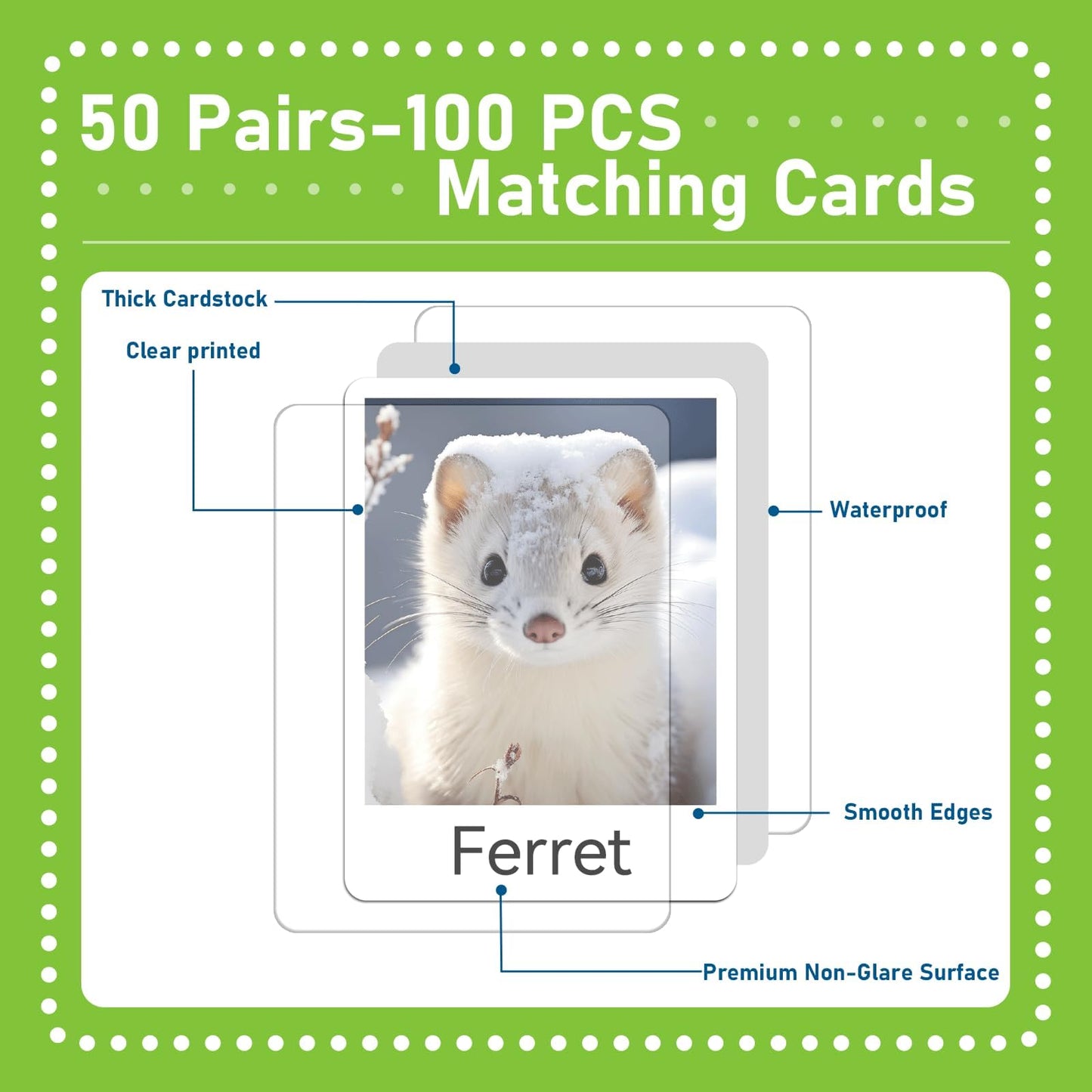 Gisgfim 50 Pairs Memory Matching Game Animal Babies Concentration Memory Card Educational Game For Kids Adults A Fun & Fast Baby
