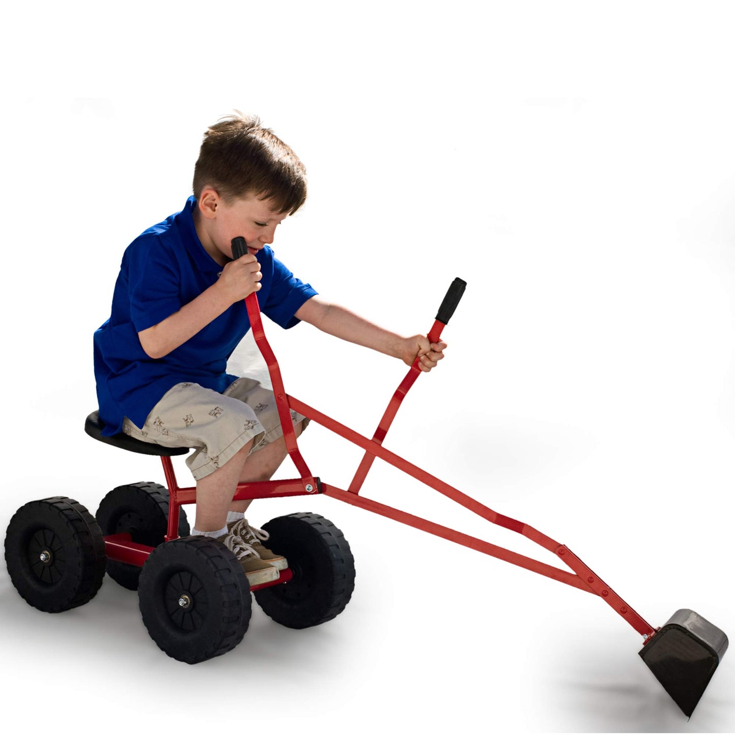 WONKAWOO Monster Wheel Sand Digger 360 Rotation Metal Crane Excavator Backhoe Ride On Toy