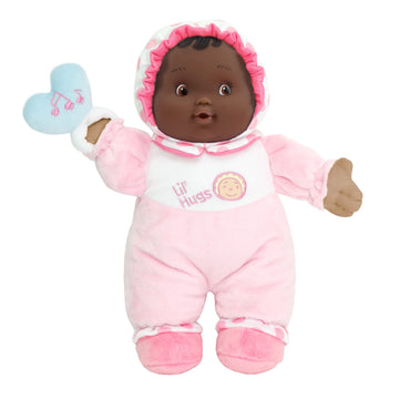 JC Toys Lil Hugs African American Pink Soft Body - Your First Baby Doll - Designed by Berenguer - Ages 0+