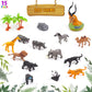Unique Kids Mini Wild Animals 15-Pcs Figure Set | Realistic Sensory Tube Playset For Toddlers 3-5, Party Favors