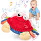 Hahaland Baby Toys 12-18 Months - Upgraded Musical Dancing Walking Moving Bouncing Crawling Crab Tummy Time Toy Sensory Infant Toys 6-12 Months Interactive Boy Girl Easter Birthday Gifts For Babies