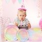 Pastel Birthday Party Supplies Decorations, Rainbow Theme Birthday Paper Plates And Napkins Set With Cups And Straws For 24 Gues