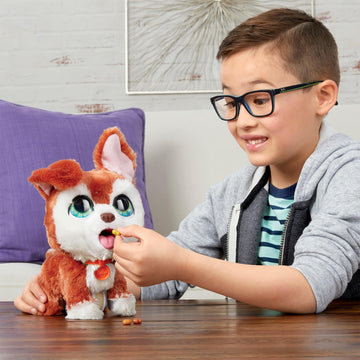 Just Play Furreal Poop-A-Lots Big Wags Interactive 8-Inch Walking Plush Stuffed Animal, Pooping Puppy With Leash, 14-Pieces, Kids Toys For Ages 4 Up