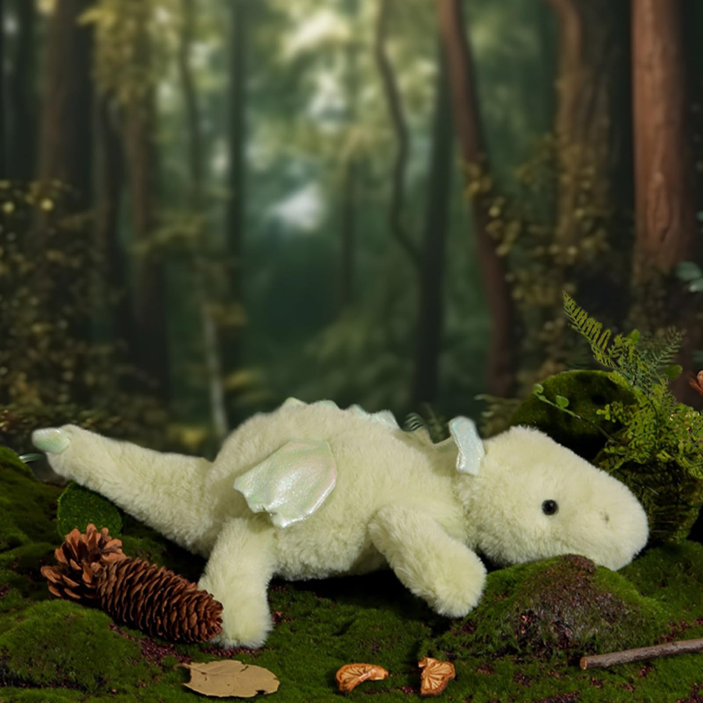 Apricot Lamb Plush Green Dragon Dinosaur Stuffed Animal, 15 Inches, Soft Polyester, Perfect for Kids