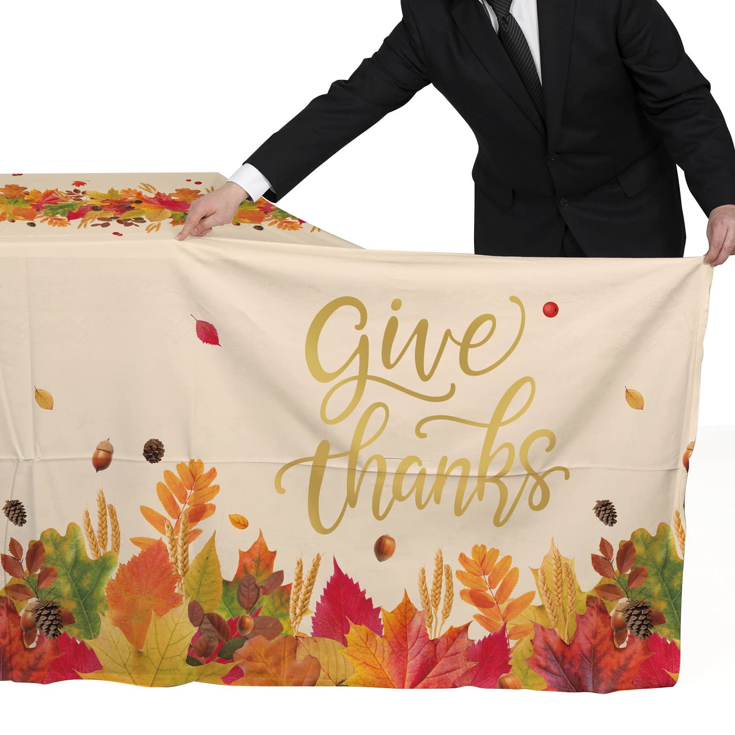 Gatherfun Fall Thanksgiving Party Supplies, Disposable Tablecloth, Plastic Table Cover for Autumn Party Decorations and Thanksgi