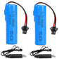 HaiNXC 2 Pack DC 3.7V 800mAh Li-ion Rechargeable Battery for Toy Car, Double Sided RC Stunt Car, Small RC Boat, Tumbling Amphibi