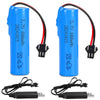 HaiNXC 2 Pack DC 3.7V 800mAh Li-ion Rechargeable Battery for Toy Car, Double Sided RC Stunt Car, Small RC Boat, Tumbling Amphibi