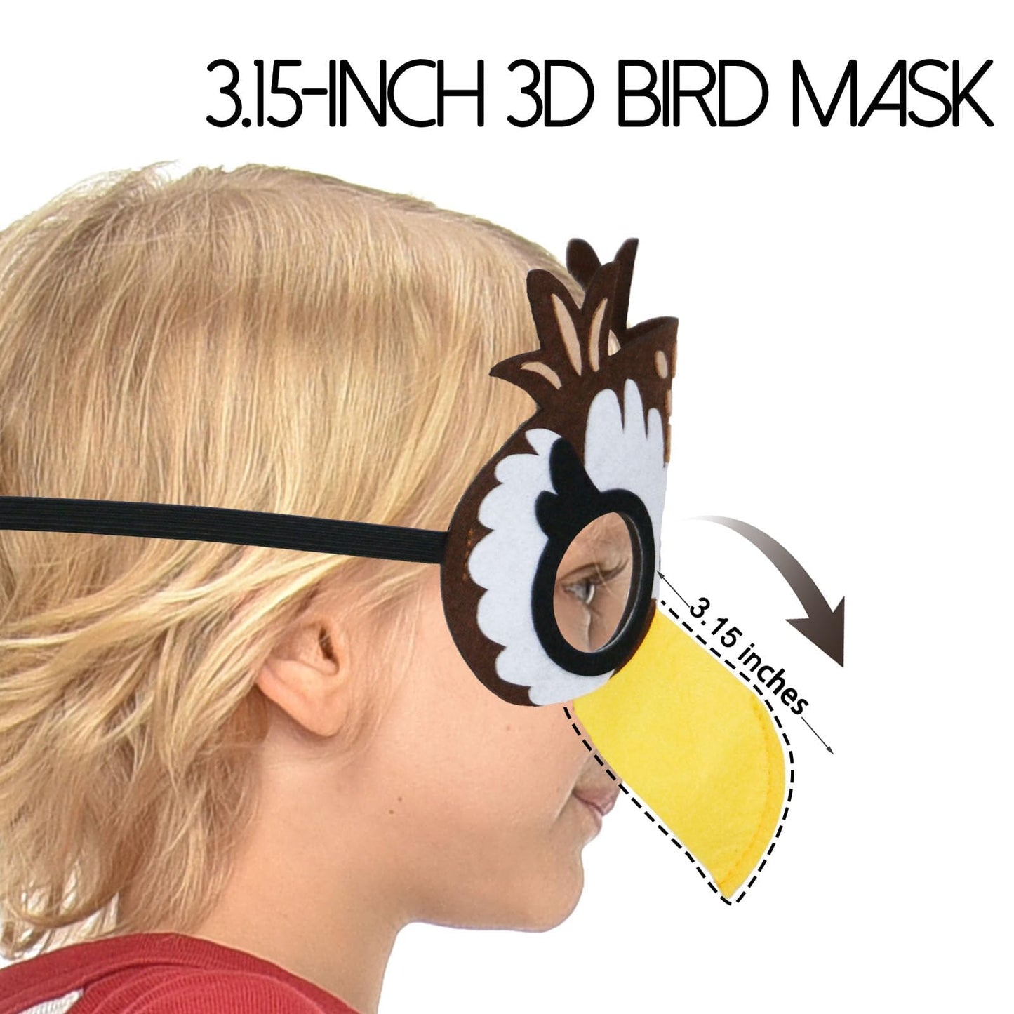 Irolewin Double-Sided Owl-Bird-Wings-Costume For Kids Toddler Animal Dress-Up Cape 3D Bird Mask Boys Girls Jungle Party Toys