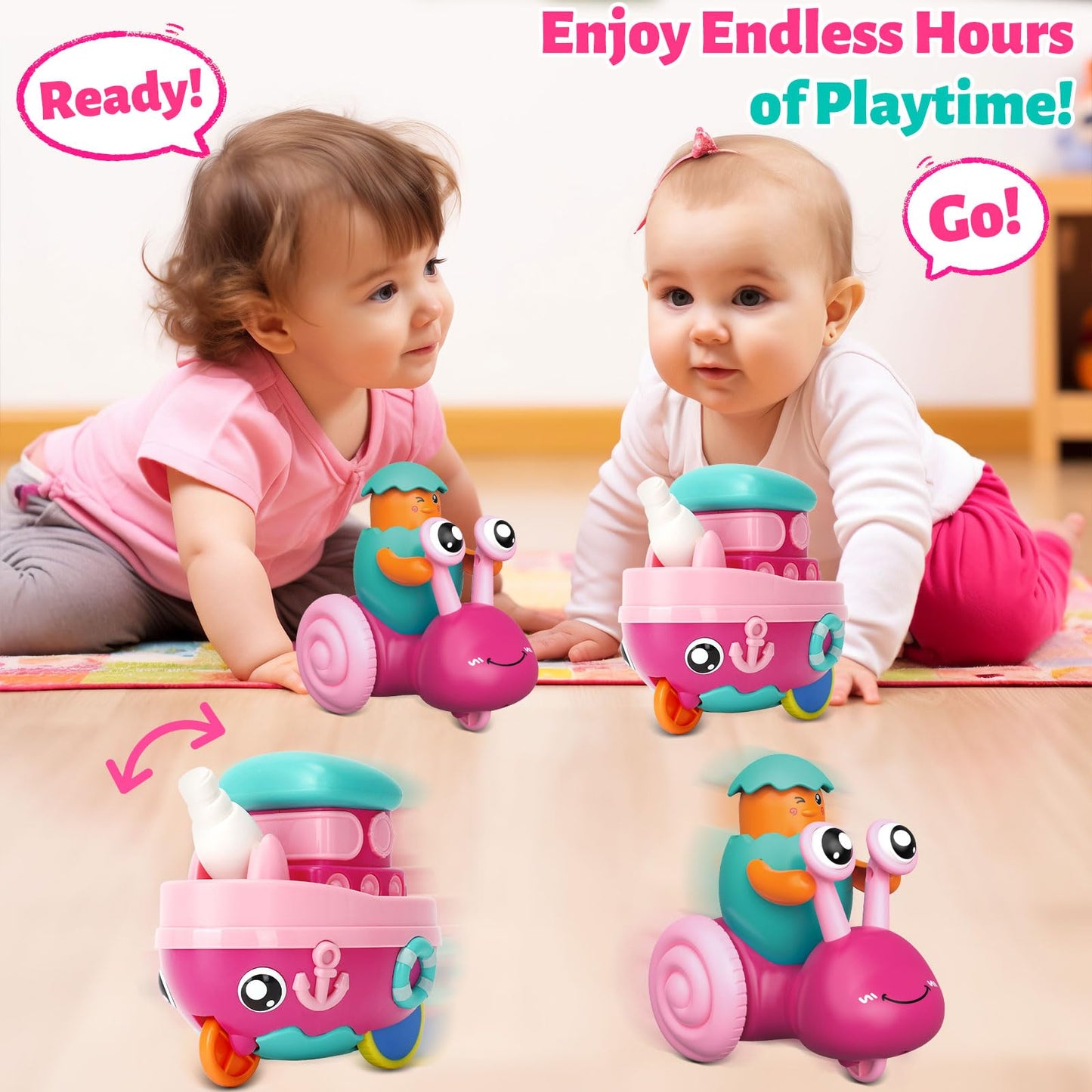 Toddler Girl Toys 1-2 Press to Go Car Toys for 1 Year Old Girls Push Go Toy Car for Toddlers 1-3 Learning Baby toy 6-9-12-18 Months Infant Play Vehicle Set Baby Christmas First Birthday Gifts Ages 1-2