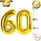 60 Balloon Number, Gold Number 60Th Birthday Balloons 40 Inch, 60 Years Old Gold Birthday Decorations For Men Women, 60Th Annive