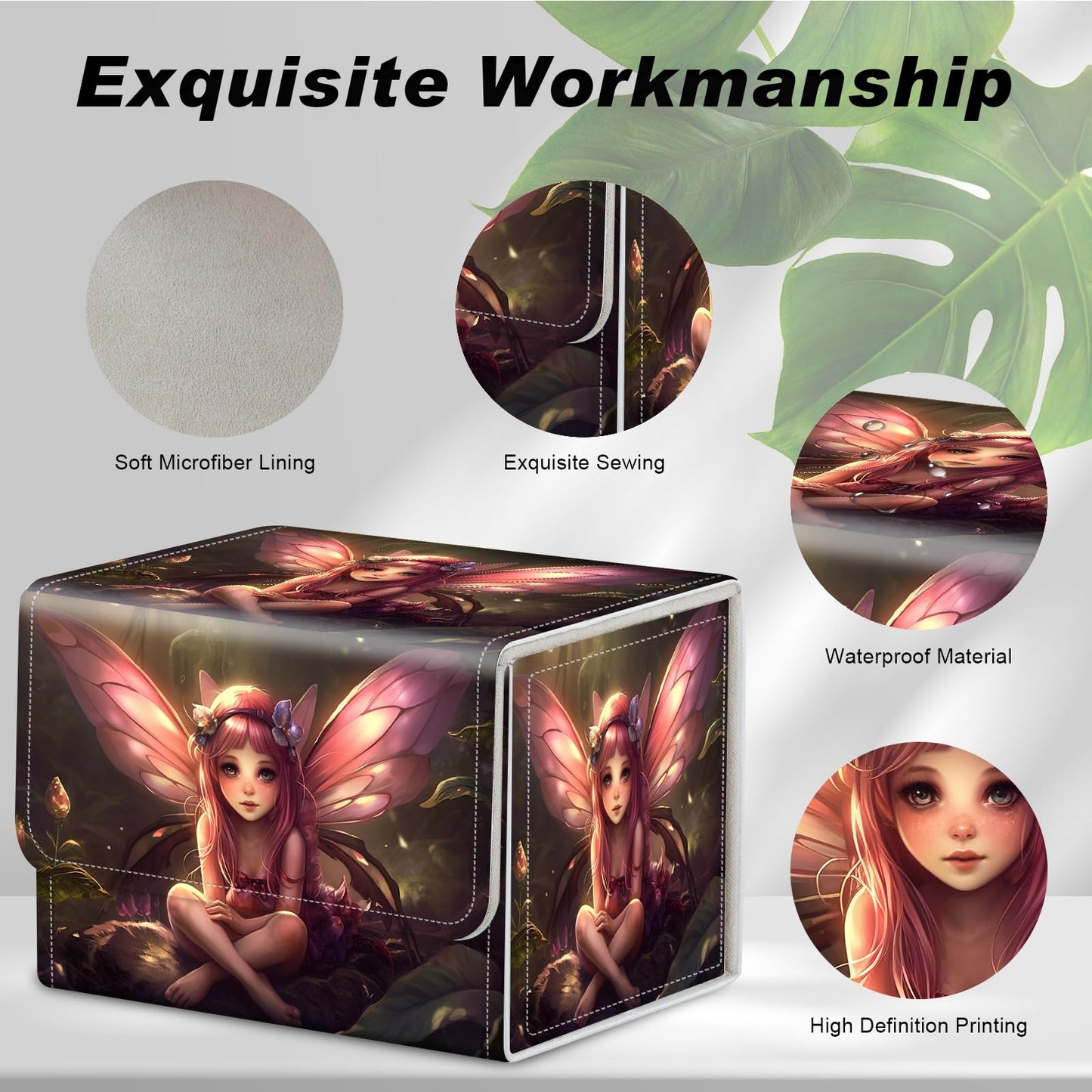 DEGDFSGR for TCG MTG Card Game Storage Box Organizer Trading Card Case Commander Deck Box Magnetic Closure Creative Pattern Up t