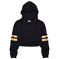 Perfashion Cropped Sweatshirts For Kids Long Sleeve Hoodie With Leather Sleeves Gold 6T 7T