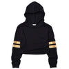 Perfashion Cropped Sweatshirts For Kids Long Sleeve Hoodie With Leather Sleeves Gold 6T 7T