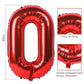 Smlpuame 40 Inch Number Balloon 0-9 Red Large Number 20 Balloons,Digital Balloons For Birthday Party Celebration Decorations Sup
