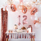 TONIFUL 16 Inch Rose Gold Number Balloons 0-9 Mylar Foil for Birthday, Engagement, Graduation, Baby Shower Decorations - 10 Pcs Set