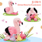Tezituor Flamingo Stuffed Animal with 4 Babies 17.7  Pink Mommy Flamingo Plush with 4 Babies Soft Bird Toy for Kids Birthday Gift Nursery Decor
