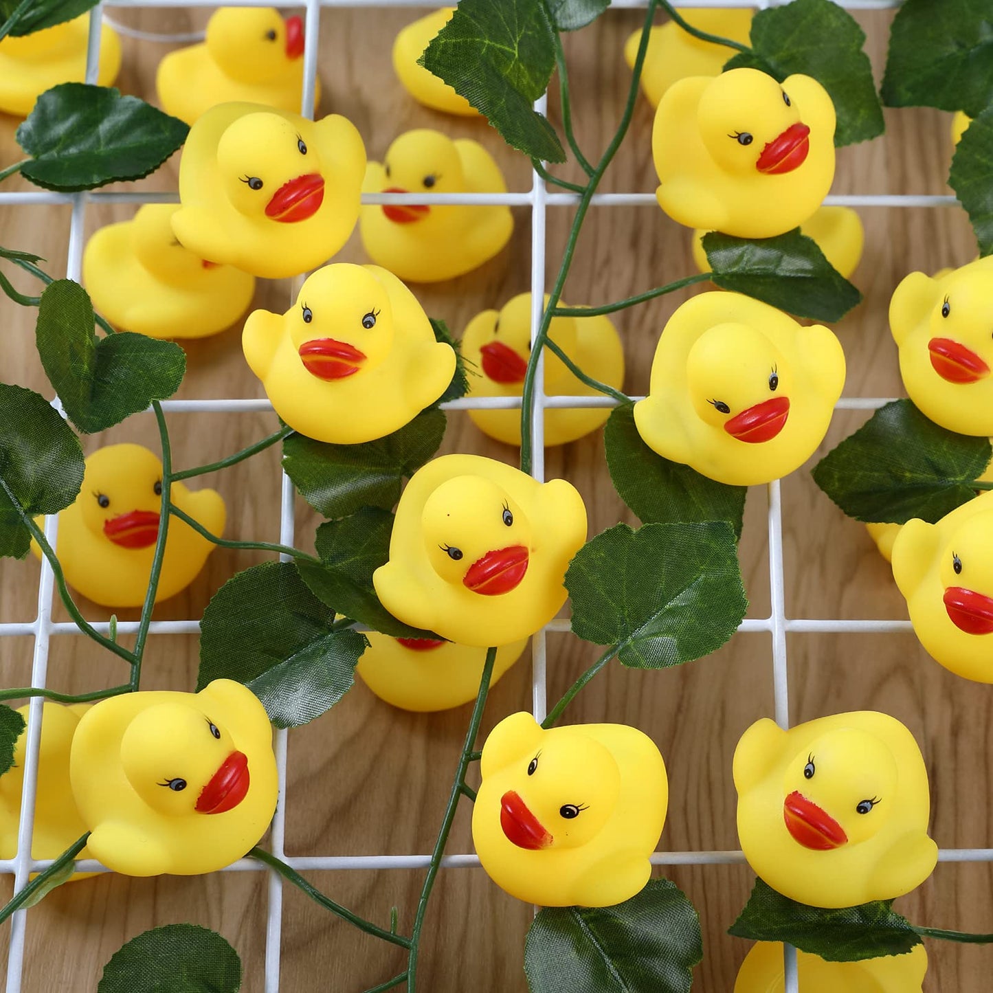 Jttjdb 50-Pieces Float & Squeak Mini Rubber Duck Baby Bath Ducky Sound Shower Toys For Kids