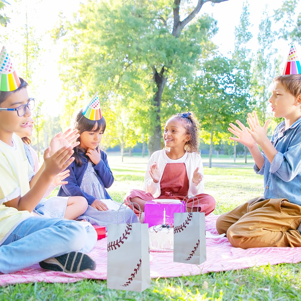 16 Pcs Baseball Gift Bags With Handles Baseball Party Favor Bags Baseball Party Candy Bags For Kids Sports Theme Birthday Party