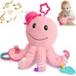 TURKIDS Infant Baby Girls Musical Stuffed Animal Activity Soft Toys with Multi-Sensory Crinkle, Mirror, Rattle and Textures for 
