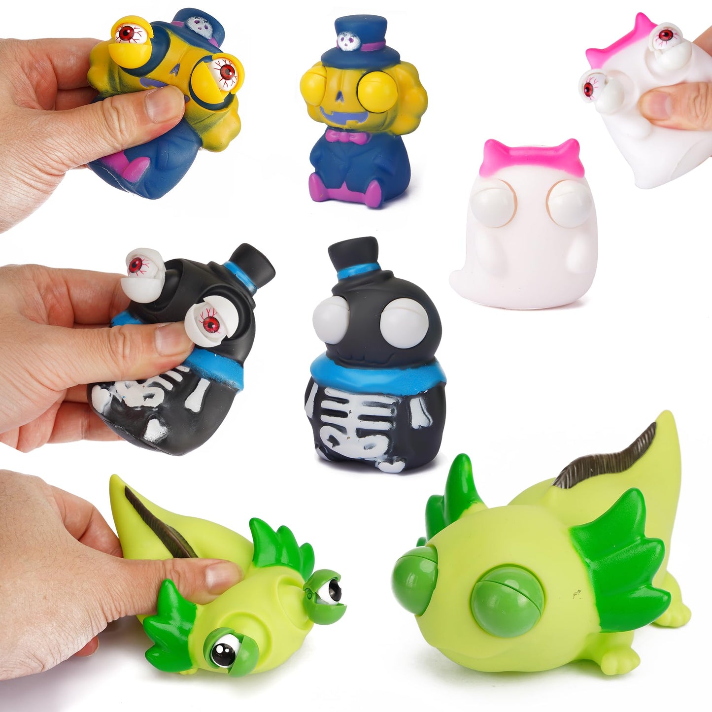 Zaleny 4 Pcs Squeeze Toys Eye Popping Toy Stress Relief Tool Toys for Kids mature-themed Hand Fidget Toys Halloween Party Favors