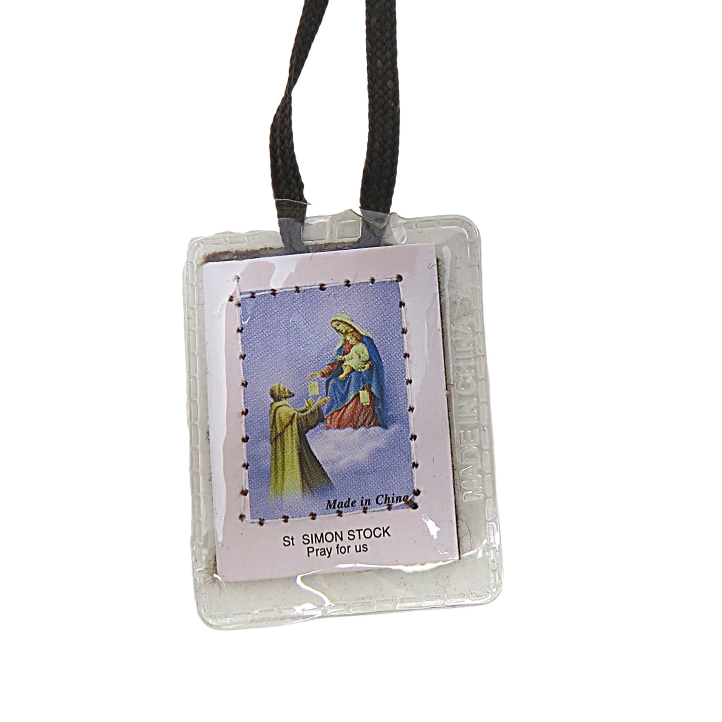 Needzo Laminated Catholic Scapular For Men And Women, Full Color St. Simon Stock And Our Lady Of Mt Carmel Scapulars, 18.5 Inche