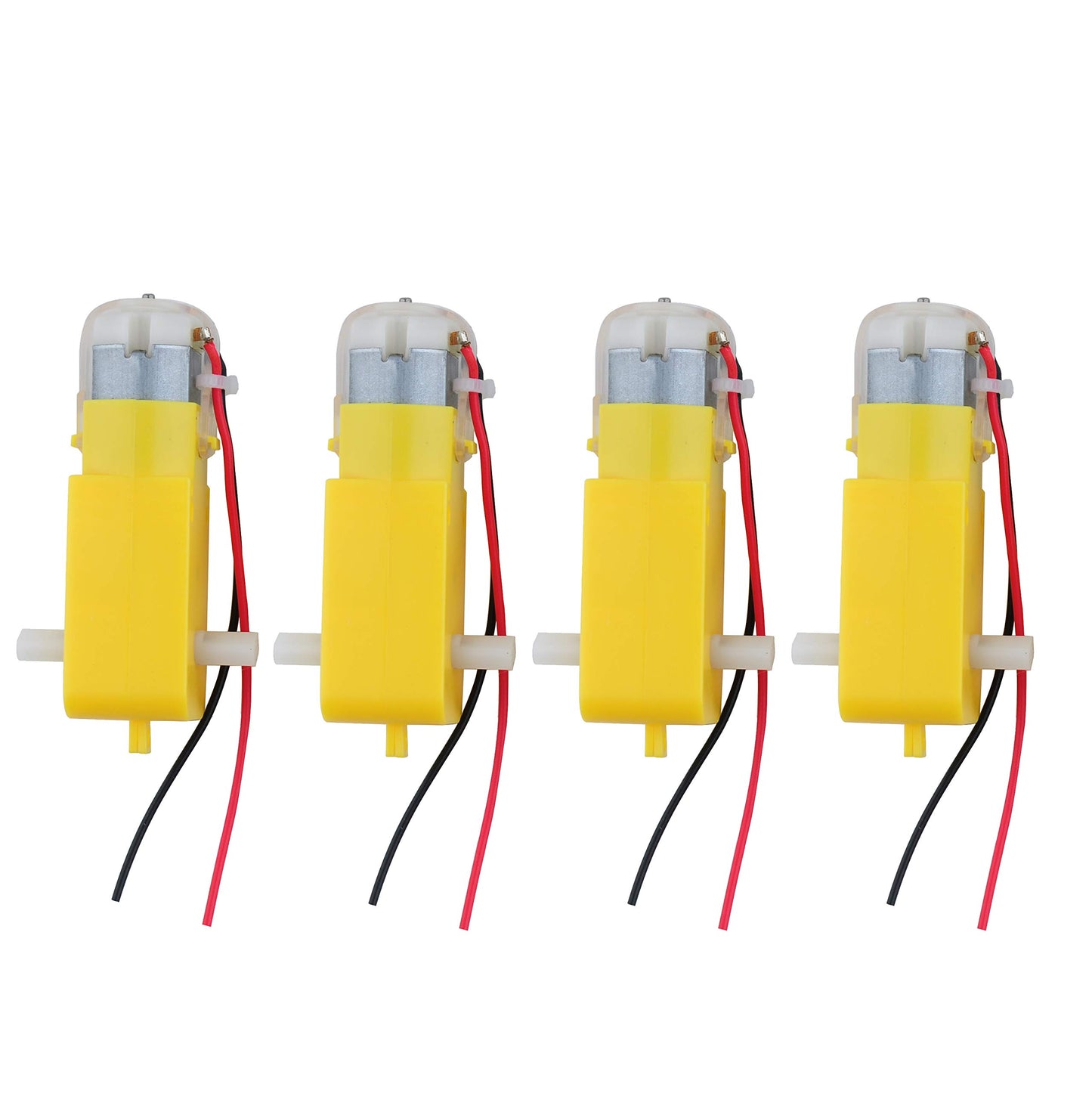 Stemedu 4PCS DC TT Motor Gearbox Motor - 3-6V Dual Shaft Geared Electric Motors for Ar-duino Smart Car Chassis - 200RPM Ratio 1: