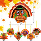 ceiba tree Turkey Foam Crafts Kit for Kids 12 Sets Thanksgiving Craft Kits Hanging Ornament with Foam Self Adhesive Stickers for