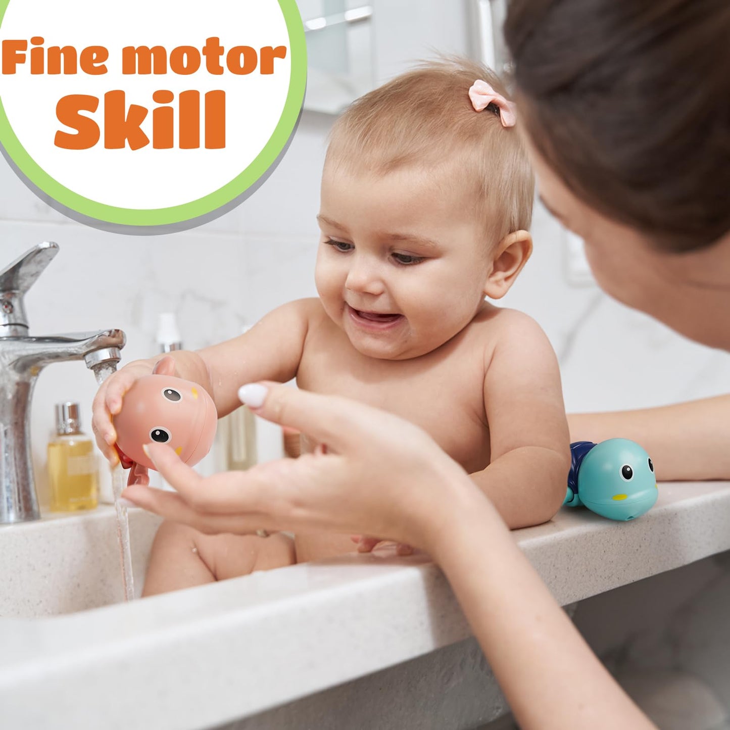 Likee Baby Bath Toys For Toddlers 1-3, Floating Wind-Up Kids Bathtub Toys For 1 2 3 4 5 6 Years Old Boy Girl Birthday , Cute Lnf